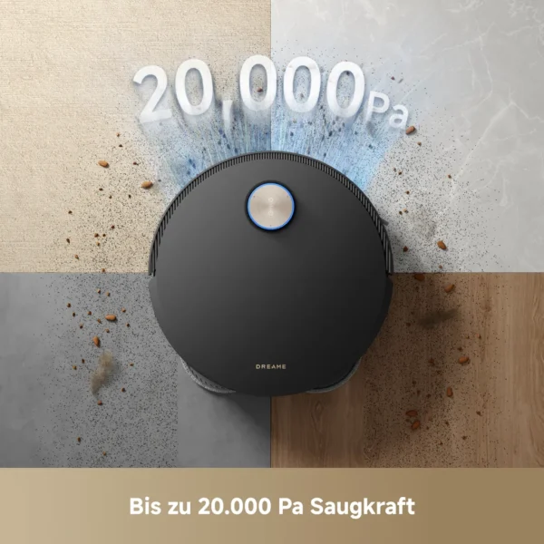 DREAME X50 Master Staubsaugerroboter mit 24,9cm Basisstation,Automatisches Nachfüllen＆Entleeren,Nachlaufsystem,AI Hindernisvermeidung,20000Pa, Schwarz – Bild 4