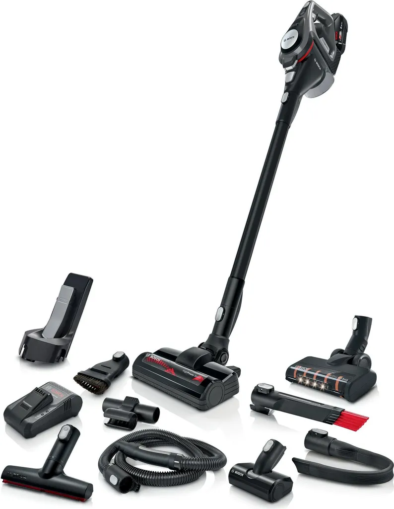 BOSCH BSS825MULT Akku Staubsauger (Unlimited 8 Gen2, kabellos, beutellos, mit Stiel, 18 V, Düsenbeleuchtung, Schnelladen)