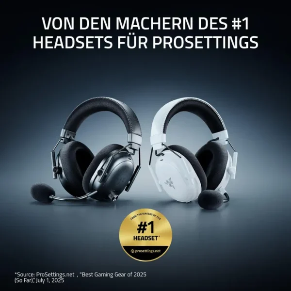 RAZER Blackshark V3 Pro Schwarz Wireless ANC Esport Headset | PC-Series, Hybrid ANC, 2.4Ghz, Bluetooth, USB-C, 3.5 mm Klinke – Bild 2