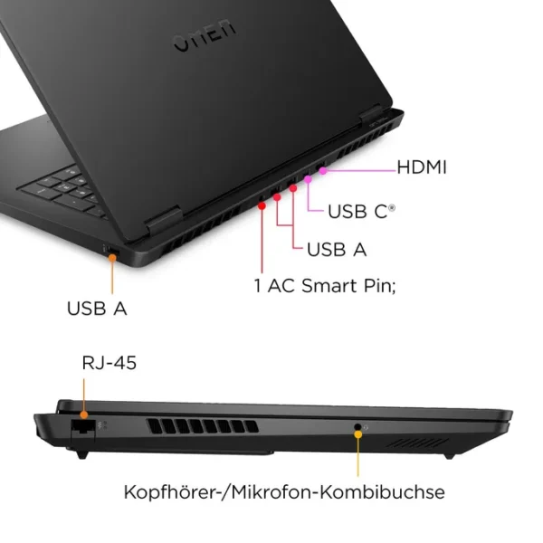 HP OMEN Gaming Laptop 17,3" QHD IPS R7-8845HS 32GB/1TB RTX 4070 240Hz Windows 11 17-db0079ng - A33TLEA#ABD – Bild 4