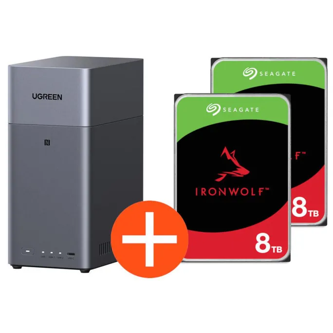 image-19223.webp UGREEN NASync DH2300 NAS System 2-Bay 16TB inkl. 2x Seagate IronWolf ST8000VN004 8TB – Bild 1