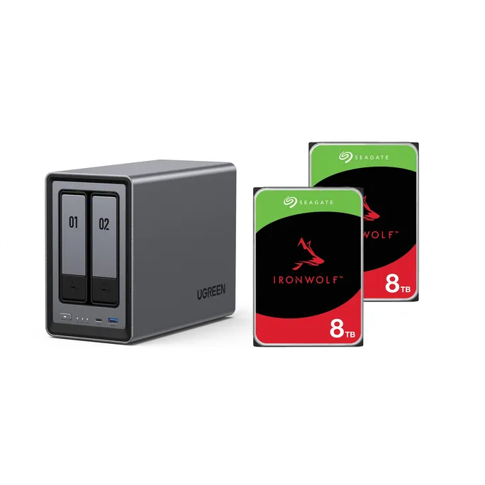 image-19250.webp UGREEN NASync DXP2800 NAS System 2-Bay 16TB inkl. 2x Seagate IronWolf ST8000VN002 8 TB – Bild 1