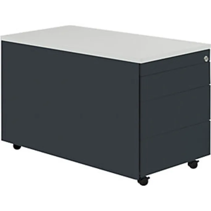 image-22598.webp Schüberollcontainer, 529x800mm, Kunststoffpl., 3 Schübe, anthrazit/lichtgrau – Bild 1