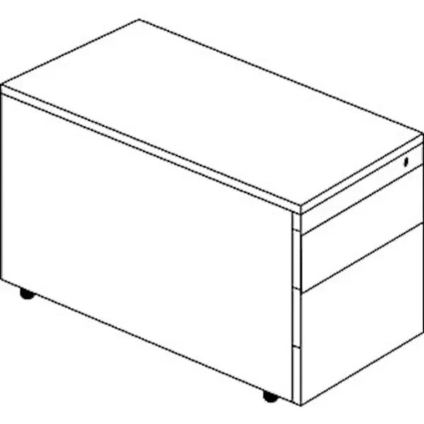 Schubladencontainer, Rollen, 529x800, 1 Materialschub, 1 Hängereg,weiß/alu/Ahorn – Bild 2
