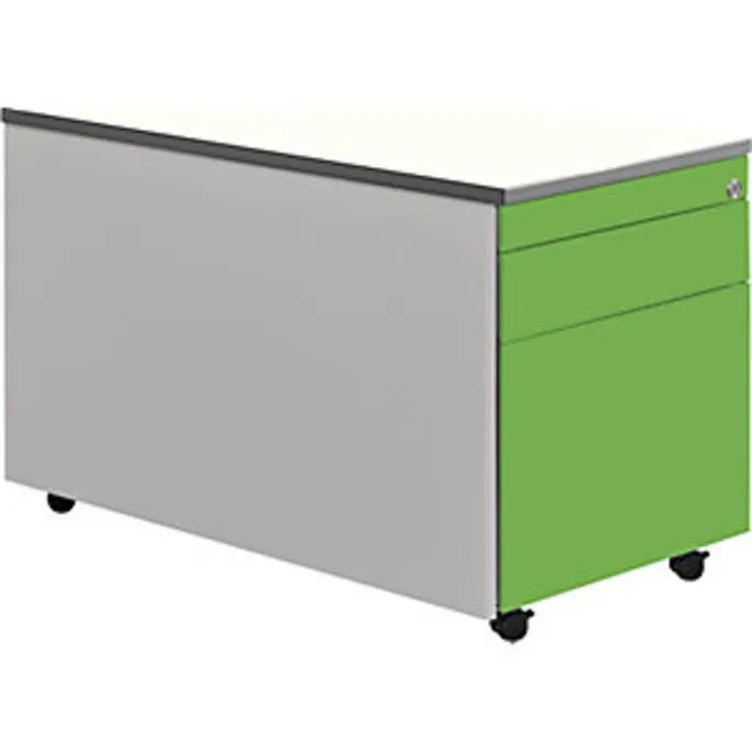 image-22604.webp Schubladencontainer, Rollen, 529x800, 1 Materialschub, 1 Hängereg, alu/grün/weiß – Bild 1