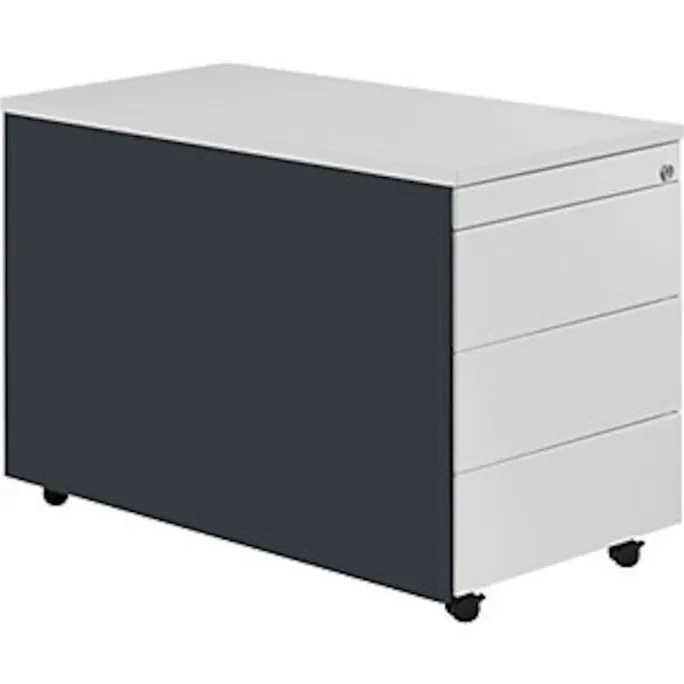 image-22618.webp Schüberollcontainer, 579x800mm, Kunststoffpl., 3 Schübe, anthrazit /lichtgrau – Bild 1