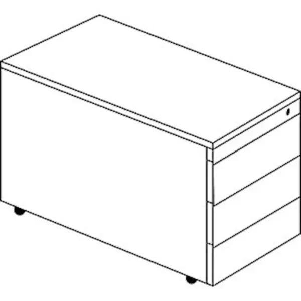 Schüberollcontainer, 579x800mm, Kunststoffpl., 3 Schübe, anthrazit /lichtgrau – Bild 2