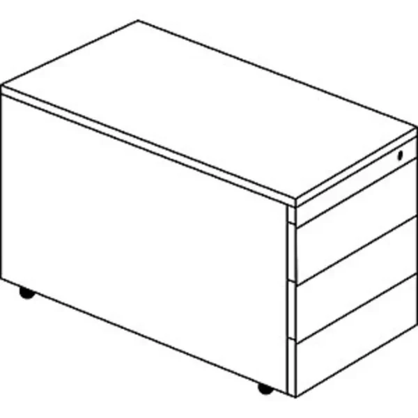Schüberollcontainer, 579x800mm, Kunststoffpl., 3 Schübe, anthrazit/lichtgrau – Bild 2