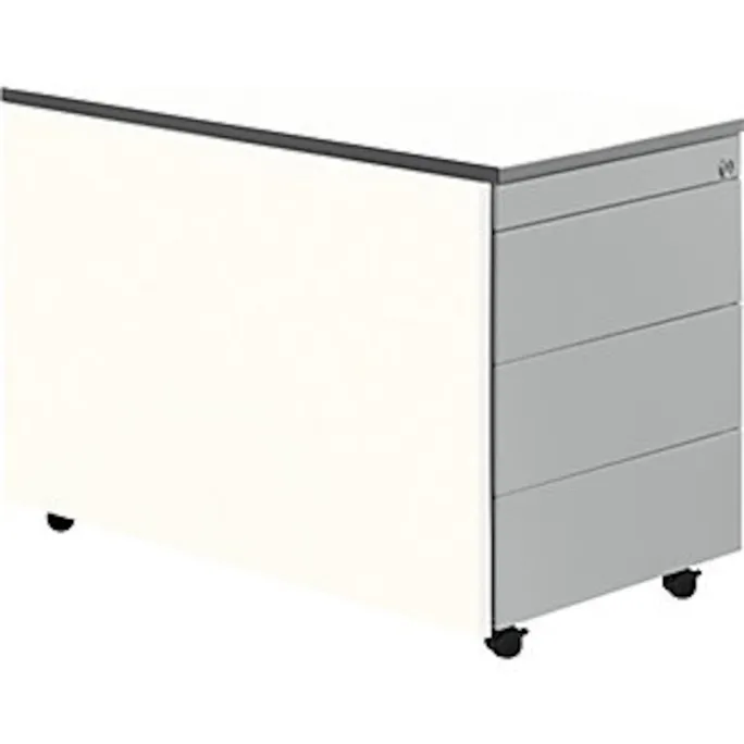 image-22624.webp Schubladencontainer, Rollen, 579x800, Kunststoffpl., 1 Materials., weiß/alu – Bild 1