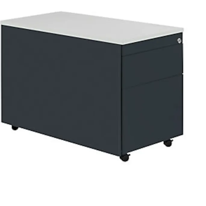 image-22632.webp Schüberollcontainer, 579x800mm, Kunststoffpl., 2 Schübe, anthrazit/lichtgrau – Bild 1