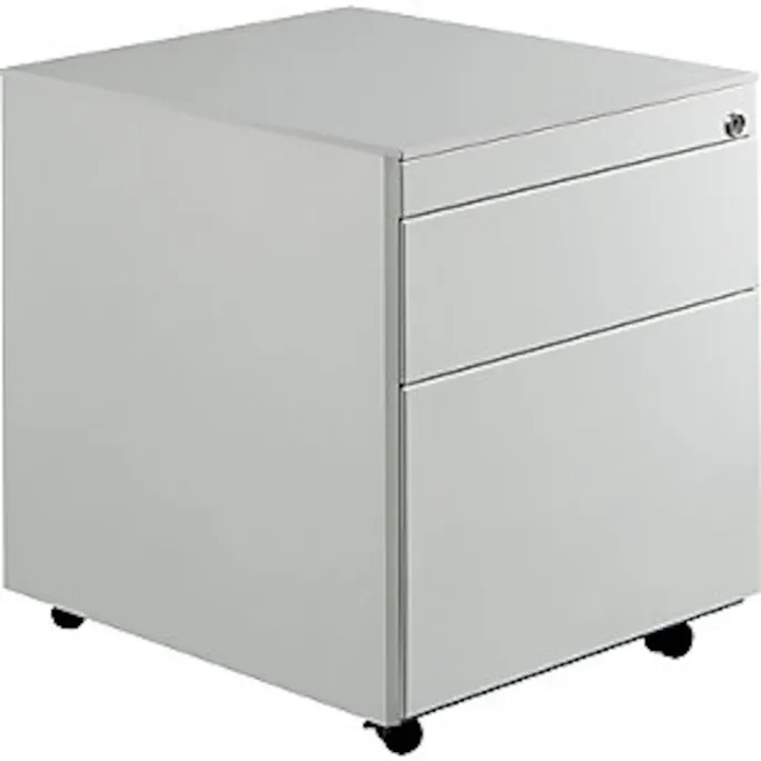 Schubladencontainer mit Rollen, 570x600, 1 Schub, 1 Hängereg., lichtgrau