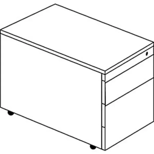 Schubladencontainer m.Rollen, 570x600, 1 Materialschub, 1 Hängereg., weiß/grün – Bild 2