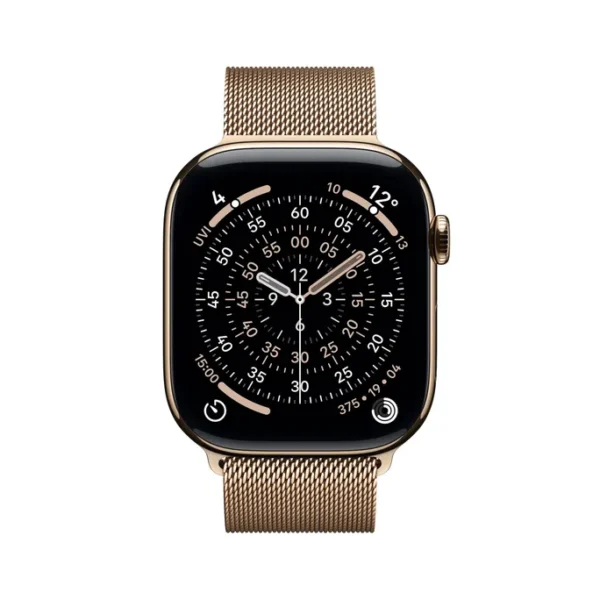 Apple Watch Series 11 GPS + Cellular 46mm Gold Titanium Gehäuse mit Gold Milanese Loop - M/L – Bild 2