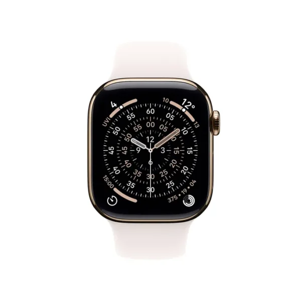 Apple Watch Series 11 GPS + Cellular 42mm Gold Titanium Gehäuse mit Sport Band (light blush) - S/M – Bild 2