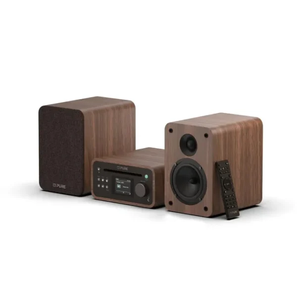 Pure Classic Stereo Mini Stereoanlage DAB+/FM, Bluetooth, CD, USB braun/Walnuss – Bild 4
